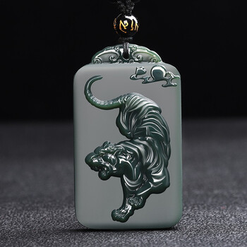 和田玉虎玉坠新疆青玉生肖虎玉牌男士女士珠宝玉石玉挂件玉佩享耀