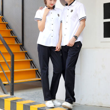 南宁市学生校服中学初中高中秋季长袖衬衫白色套装定制版统一 【中学