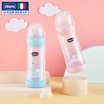 Chicco智高宽口径婴儿奶瓶mm弧形标准口弯奶瓶仿母乳耐摔浅蓝色 图片价格品牌报价 京东