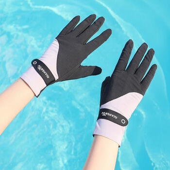 橦舟渡防晒手套女防紫外线夏天可洗薄款户外透气翻盖露指防滑开车骑行