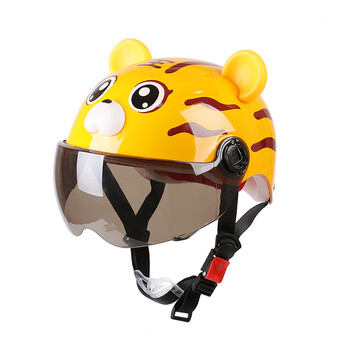 defe新款儿童头盔男女孩电动摩托车卡通头盔安全帽可爱四季款通用半盔