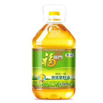 福临门双低菜籽油5l精炼一级色拉油煎炒烹炸食用油中粮flm 5l