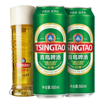 青岛啤酒（TsingTao）经典原麦汁浓度10°P加量大罐听装550ml*18罐 550mL 18罐