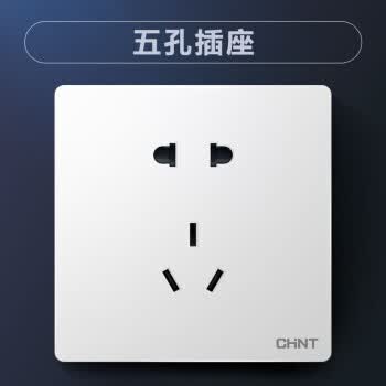 开关插座面板多孔家用墙式2l系列白色大板无边框86型墙插正太正五孔插