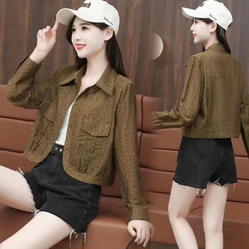 carloskayla千衣千寻女装服饰店设计感短外套女023年秋季新款豹纹小