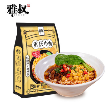 雅叔重庆正宗豌杂小面 非油炸重庆小面 速食拌面方便面 240g*3袋