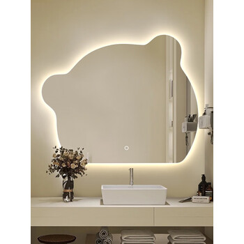 rywer小熊镜浴室镜防爆卫生间镜子触控贴墙智能镜发光梳妆台化妆镜带