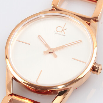 瑞士ck手表calvin klein女士女表女款手镯表联保 k3g23626(玫金白面)
