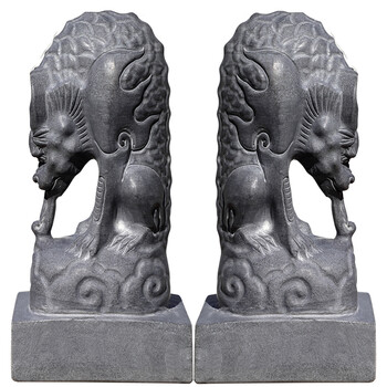 石雕吸水兽兽蚣蝮石头青石吸金兽避水兽看门庭院门口门墩 高60厘米一