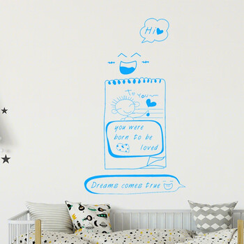 不透底墙贴儿童卧室寝室房门床头橱窗装饰美梦成真英文文字壁画贴纸