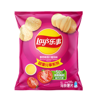 乐事（Lay's）薯片 墨西哥鸡汁番茄味 135克 休闲零食 膨化食品