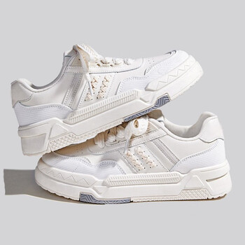 小白鞋女春秋复古原创小众鞋厚底透气百搭运动休闲板鞋ins潮米白色35