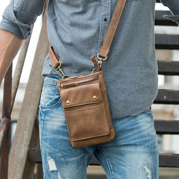 boy cln品牌 男士小挎包 复古牛皮小包单肩斜挎包男真皮休闲运动户外