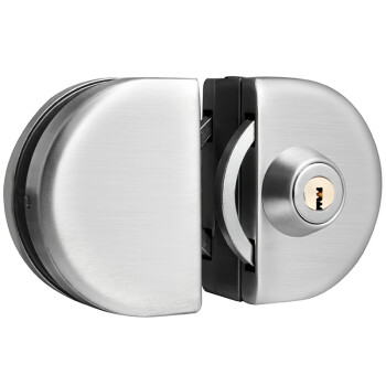 奥本玻璃门锁 商铺办公室门锁 304不锈钢238双门锁 镍拉丝免开孔装