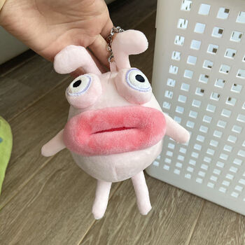 钥匙扣ins网红香肠嘴小兔子毛绒公仔书包挂件丑萌情侣礼物包挂饰兔子