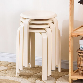家逸实木凳子：高性价比，简约设计，多用途可叠放