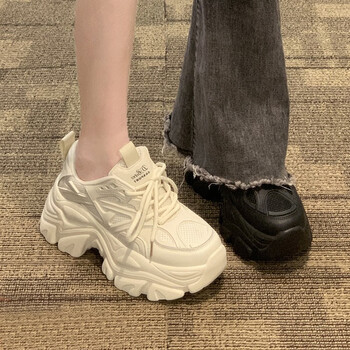 花丫花丫老爹鞋女2024春秋女鞋厚底增高学生春秋小白鞋休闲鞋子女士