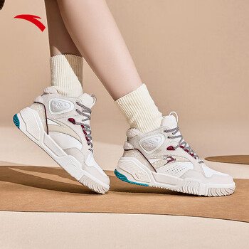 安踏奥特莱斯烈焰高帮板鞋女鞋秋季厚底增高百搭休闲鞋运动鞋子