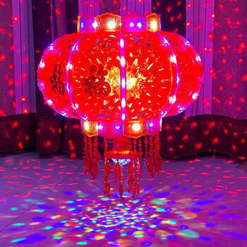 灯笼新年七彩led旋转走马灯笼阳台大门乔迁装饰挂件春节福字中国风