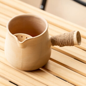 瓷牌茗茶具（cipaiming teaset）围炉煮茶家用全套配件罐罐茶煮茶壶室内炭火炉烤红薯 条纹《月颜》侧把壶（干烧不坏