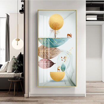 迎新必备过道走廊挂画晶瓷画客厅挂画背景墙入户壁画风水画靓派步步
