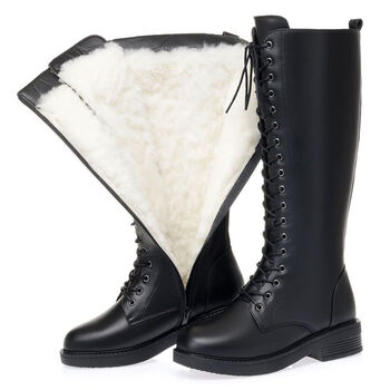 美神赋加特厚长筒靴女东北雪地靴加绒保暖高筒马丁靴不过膝长靴棉靴子