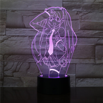 卡通动漫初音未来3d创意床头卧室迷你充电梦幻氛围灯604初音未来七彩