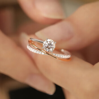 莫桑石钻戒女银设计小众时尚个性订求结婚戒 繁星50分18号57-58mm