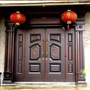 尚琛锌合金大门别墅大门双开门农村自建房大门入户防盗门仿铜门进户门