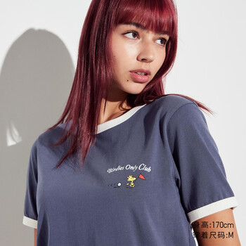 优衣库女装亲子装utpeanuts史努比印花短袖t恤2024新款46931167海蓝色