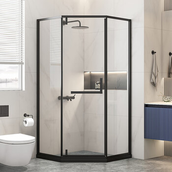 浪鲸ssww钻石型淋浴房浴室干湿分离隔断洗澡卫生间玻璃平开门浴屏家用