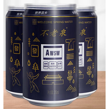 太极水不老泉富锶弱碱性整箱罐装天然饮用水 1箱12罐 1箱12罐