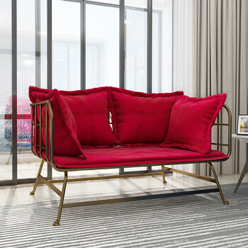 旺年福 北欧铁艺沙发工业风沙发客厅单人位双人位懒人沙发轻奢沙发