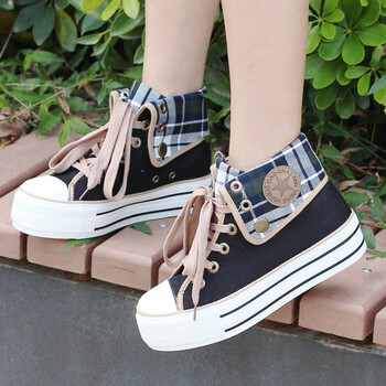 高帮帆布鞋女韩版ulzzang潮休闲鞋2020新款学生原宿百搭厚底板鞋黑色