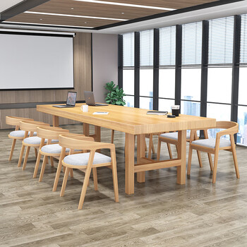 会议桌长条桌子简约现代洽谈桌工作台长方形办公桌椅组合1607075木板