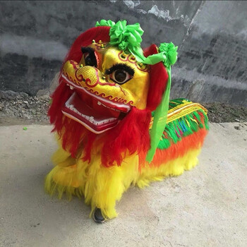 双人北京舞狮子头的道具舞狮子狮子道具绿背加厚狮皮舞狮一只1球2双鞋