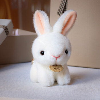 可爱仿真兔子毛绒玩具小白兔玩偶书包挂件公仔钥匙扣娃娃送同学男女孩