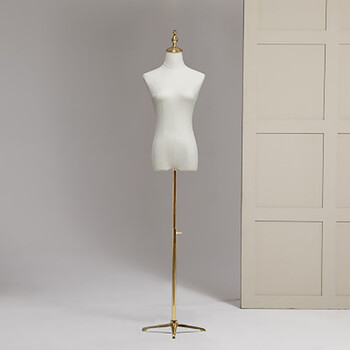 服装店模特道具女半全身女装橱窗人台衣服展示架婚纱人体模特架子金色