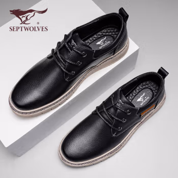 
七匹狼（SEPTWOLVES）皮鞋男百搭正装鞋男鞋英伦休闲鞋内增高皮鞋鞋子男8393526927黑色42