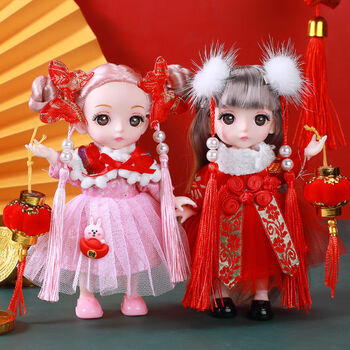 17厘米洋芭比娃娃套装小女孩儿童公主宝宝可爱玩具偶衣服布新年闺蜜款