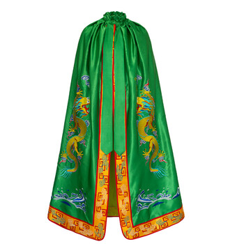 披风15米佛衣佛袍观音斗篷佛教用品苏绣双龙菩萨神像披绿色高80厘米