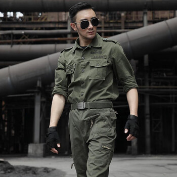 野战军迷套装特战服春夏特战训练纯棉迷彩工作服套装男