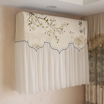 smvp新中式防直吹空调罩挂机格力开机不取月子挡风帘板防尘套挂式通用