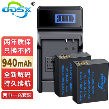奥德盛（ODSX）松下 DMW-BLG10 相机DMC-LX100 GX9 TX1电池 USB充电器 两电一充（U充带电量显示） DMC-GF6