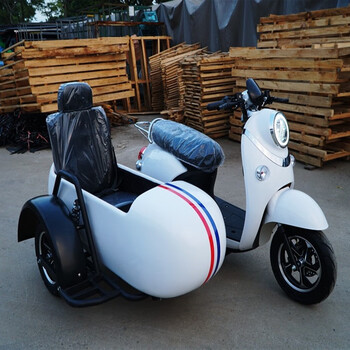 玩筝北京可发23新款小龟王电动边三轮踏板电动车挎子偏三轮72v休闲旅