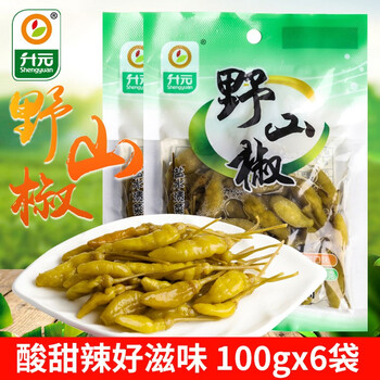 咸菜韩式泡菜火锅调料袋装小米椒下饭菜泡椒凤爪原料野山椒100g6袋