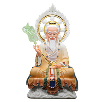 烨琪 汉白玉三清道祖神像太上老君道德灵宝元始天尊道教祖师佛像摆件