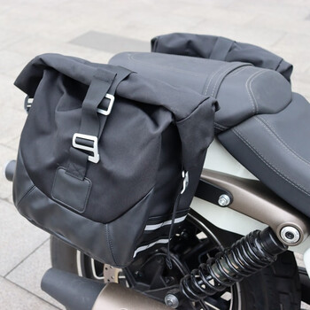 摩托车改装保险杠靠背边包qj35012e防摔杠护杠复古太子挂包左右帆布包