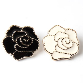 针织衫衣服玫瑰花纽扣女装棉袄棉衣大衣外套装饰扣子黑色一份6颗125mm