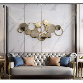 沙发背景墙电视机背景墙装饰北欧轻奢金属墙面装饰壁挂酒店客厅立体